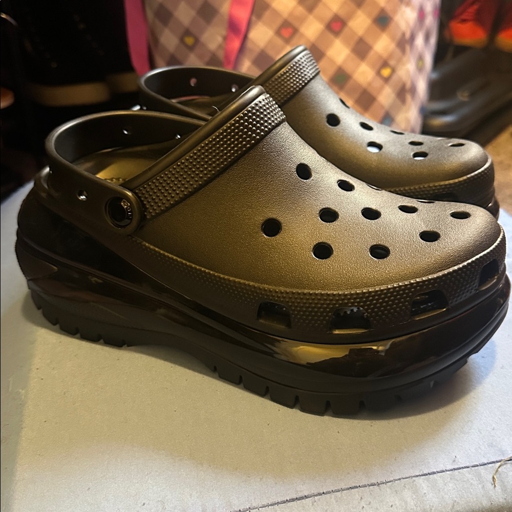 CROCS Black Platform Clogs